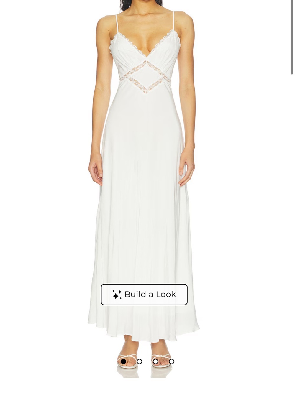 REVOLVE White Lace-Trim Maxi Slip Dress